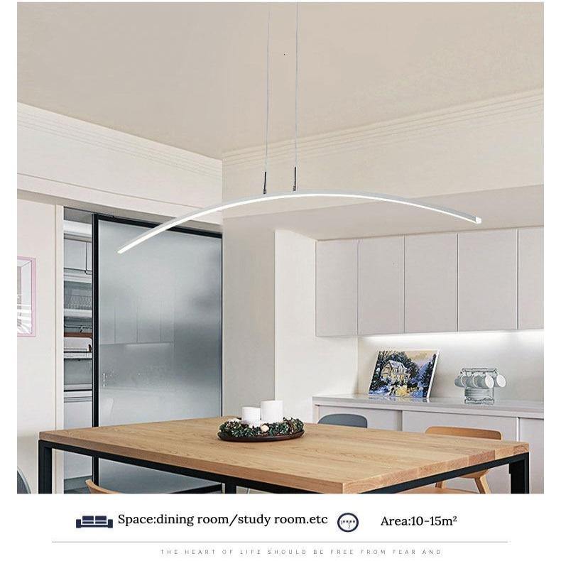 Scandinavische booghanglamp - gebogen Scandinavisch kroonluchterdesign - Desfino