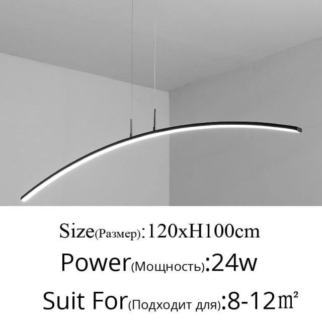 Skandynawska lampa wisząca łukowa — żyrandol w zakrzywionym stylu nordyckim - Desfino