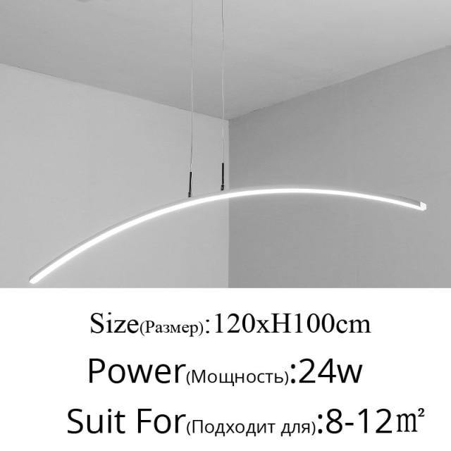 Skandynawska lampa wisząca łukowa — żyrandol w zakrzywionym stylu nordyckim - Desfino
