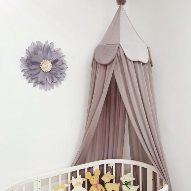 Set di baldacchino e copertura per culla in chiffon con motivo circense giocoso CirroNest