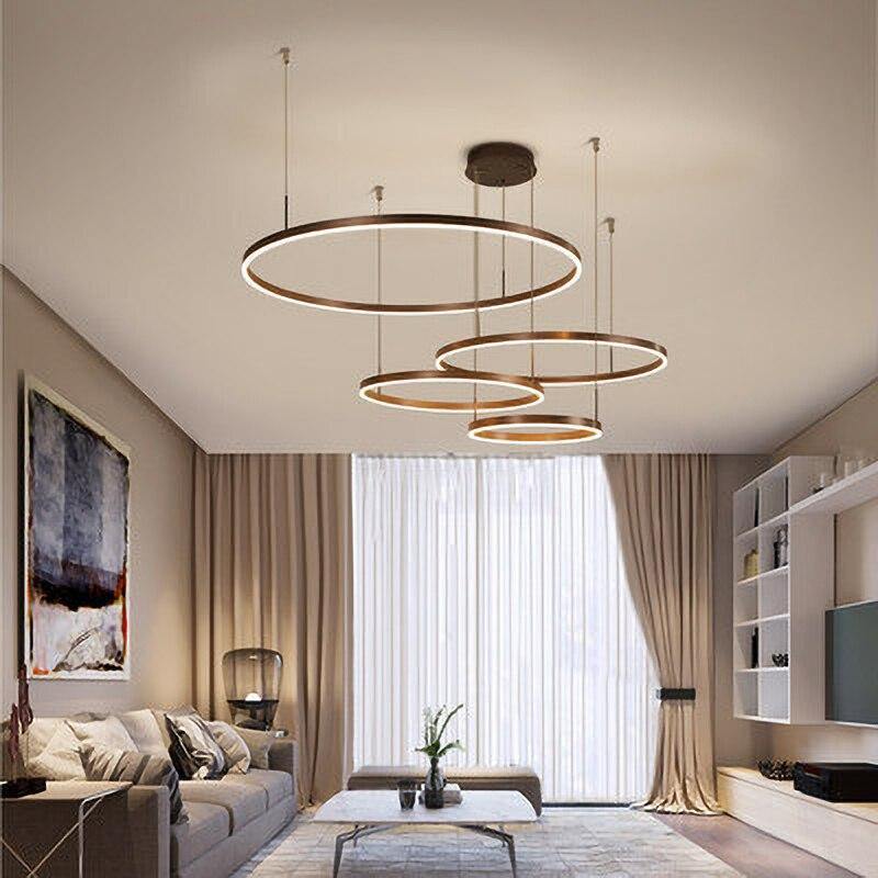 LuxeGlow moderne rund lysekrone med uendelig ring, taklampe - Desfino