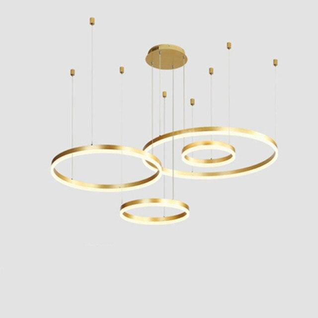 LuxeGlow moderne rund lysekrone med uendelig ring, taklampe - Desfino