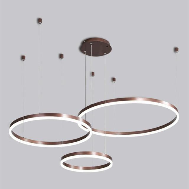 LuxeGlow moderne rund lysekrone med uendelig ring, taklampe - Desfino