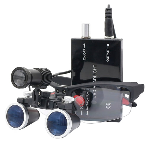 IrisPro Dental Loupes — Binocular Optics, 2.5X or 3.5X Magnification, LED Illumination