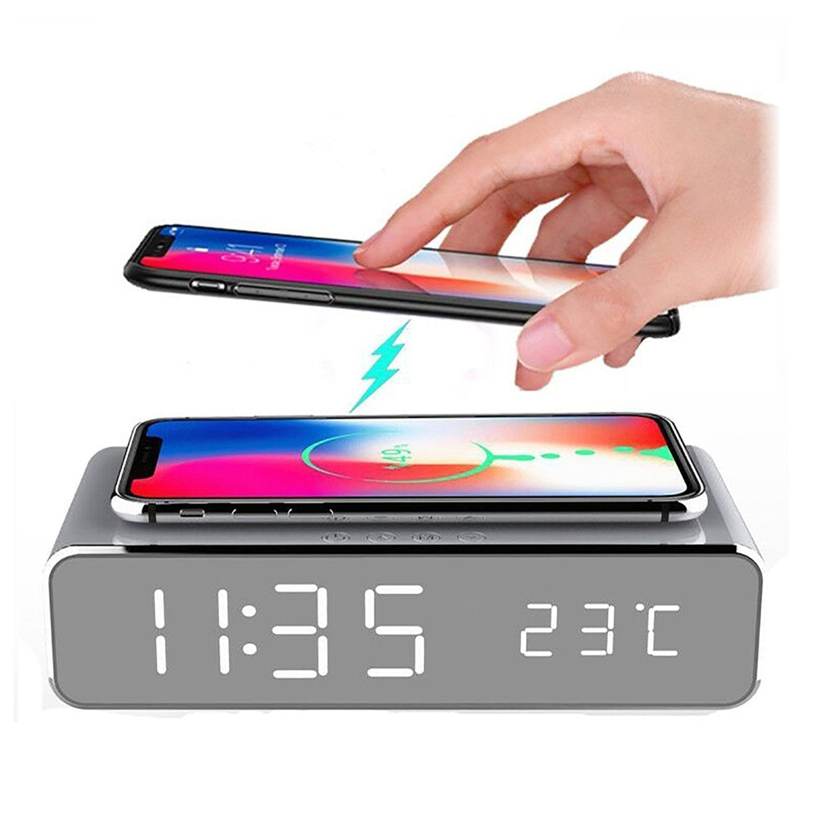 שעון מעורר AstraLume ClockCharge 2-ב-1 ומעמד לטעינה אלחוטית - Desfino