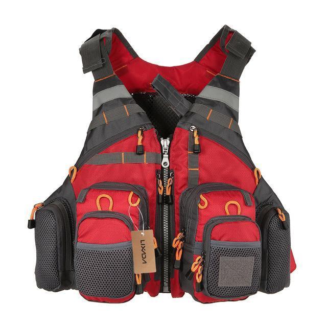 Colete salva-vidas de pesca CastAway — Equipamento utilitário para pescadores com mais de 11 bolsos - Desfino