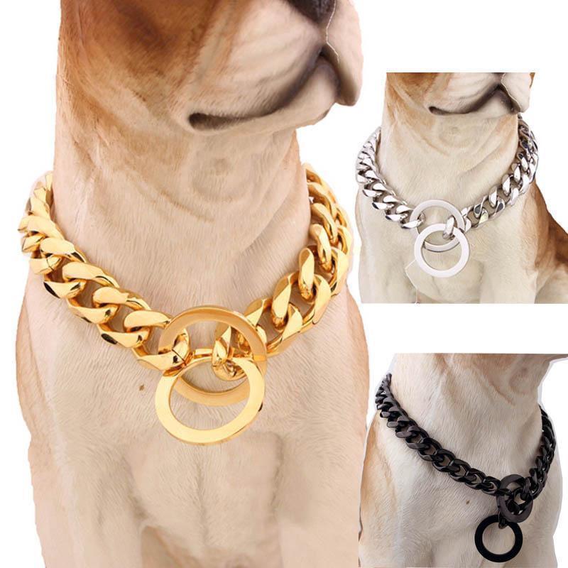 Rivaro bredt cubansk hundehalsbånd på 15mm — hiphopstil - Desfino