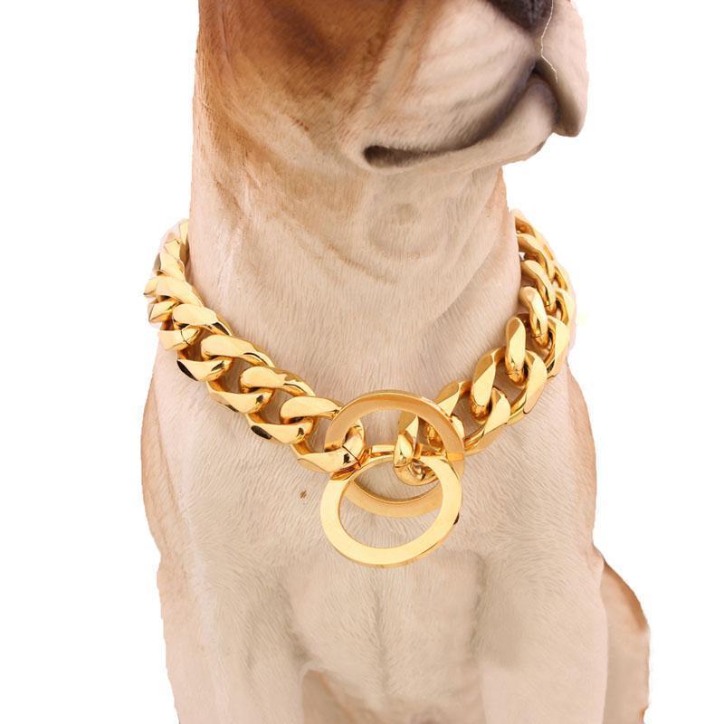 Rivaro bredt cubansk hundehalsbånd på 15mm — hiphopstil - Desfino