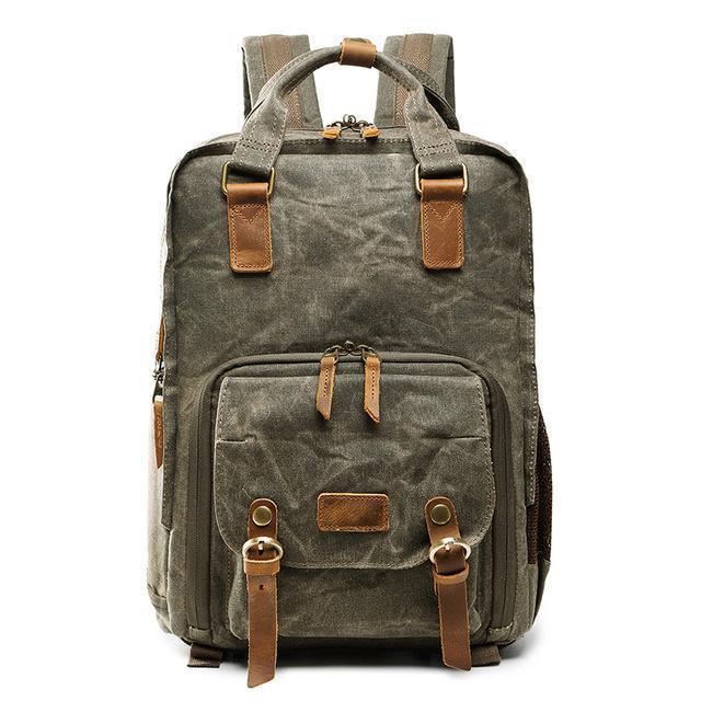 RoveGuard Elite Kameratasche — wasserdichtes gewachstes Canvas, 2 Fächer - Desfino