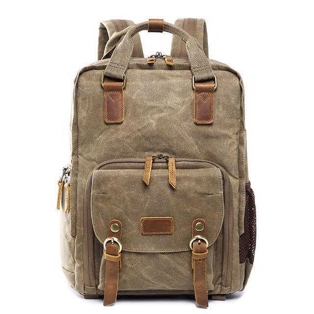 RoveGuard Elite Kameratasche — wasserdichtes gewachstes Canvas, 2 Fächer - Desfino