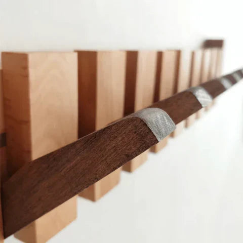 Lyranox Piano-Shaped Wooden Wall Rack — Artistic Coat Hook - Desfino