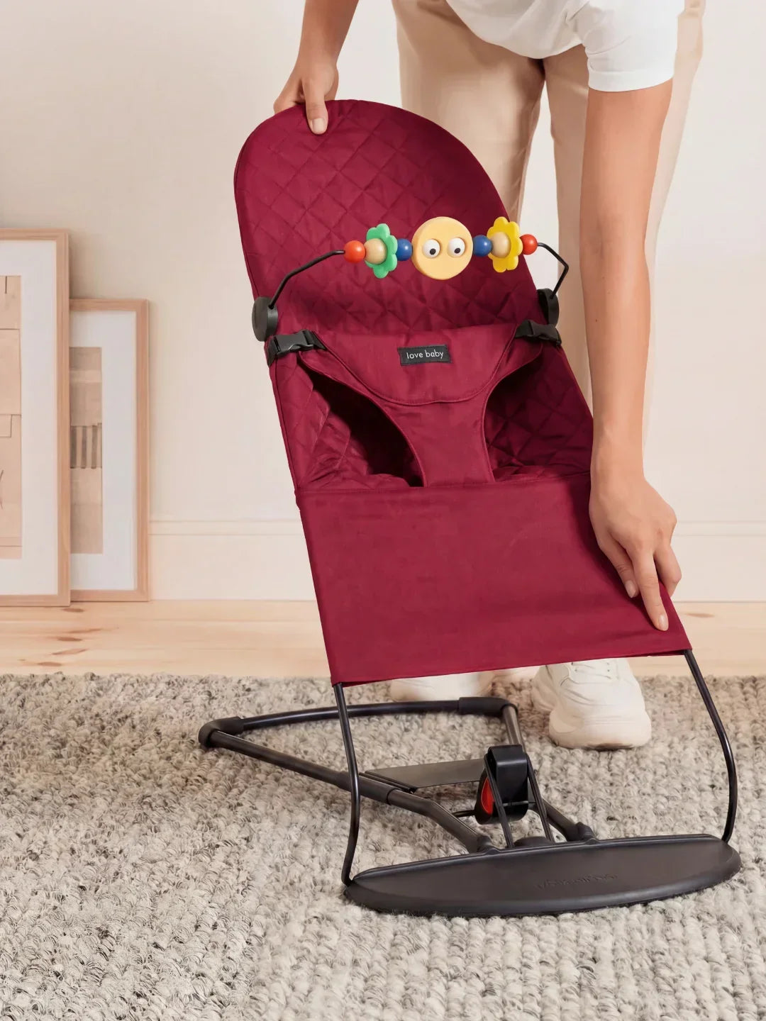 Collapsible Baby Bouncer — Ergonomic Lounger, Interactive Toy Arch