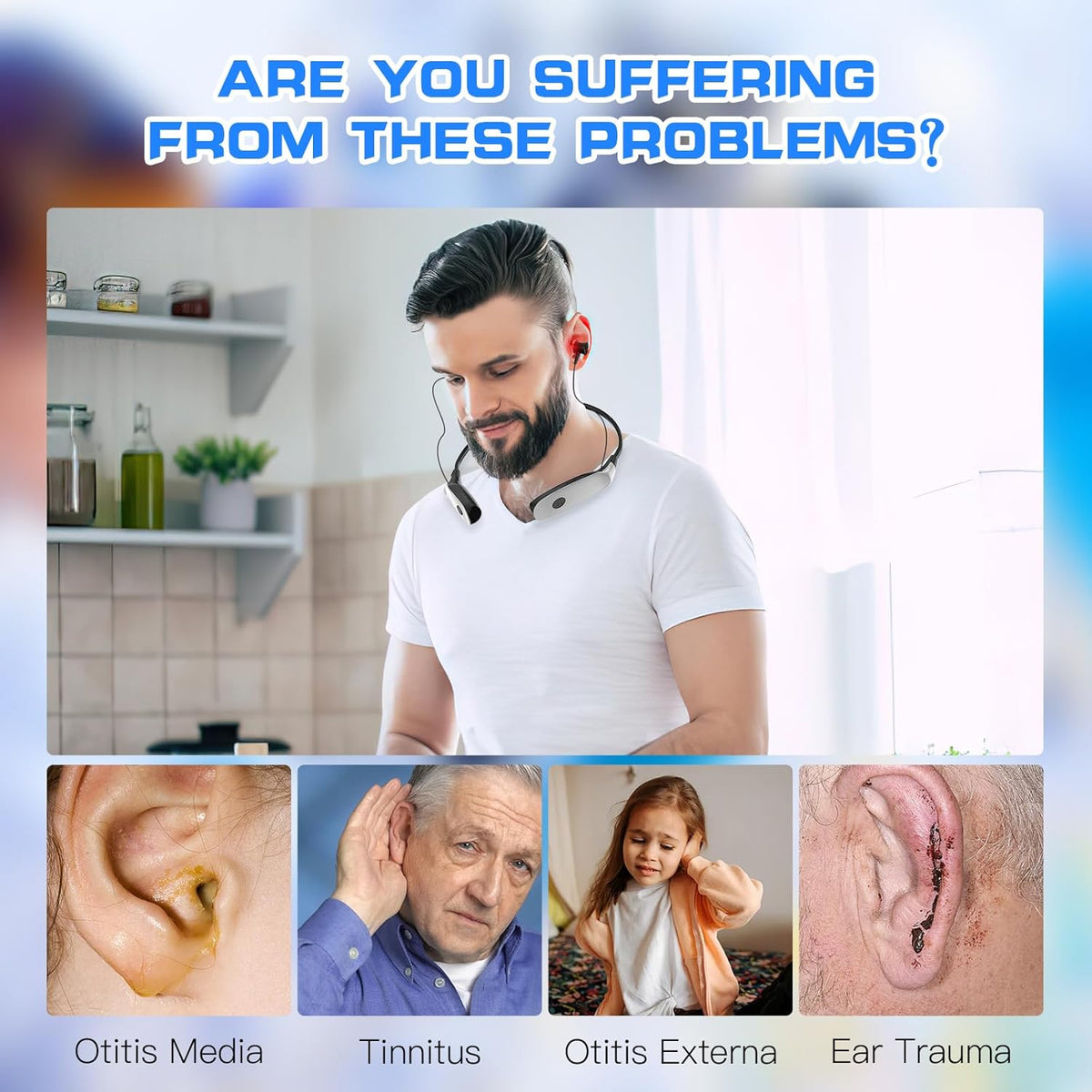 Portable 650nm Red Light Therapy Device — Hands-Free Neck-Worn Design