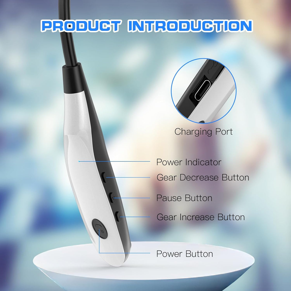 Portable 650nm Red Light Therapy Device — Hands-Free Neck-Worn Design