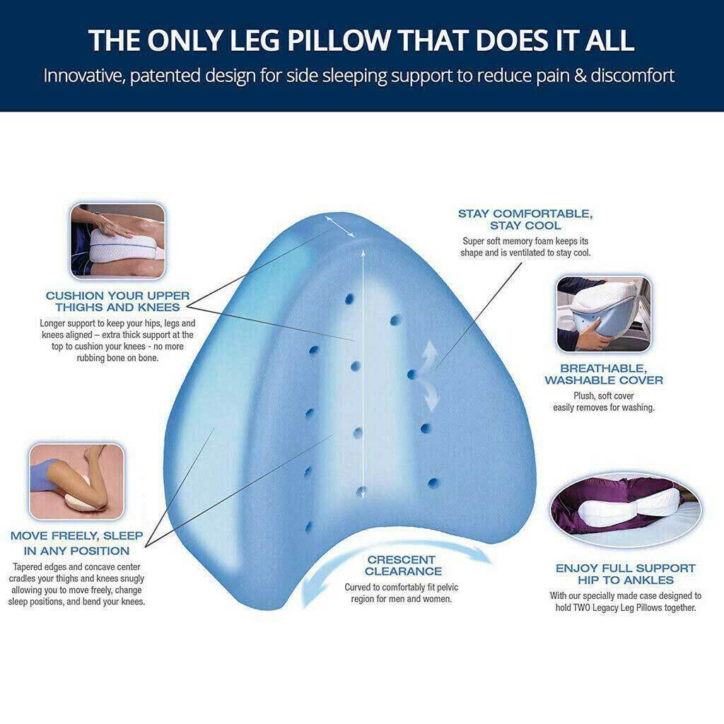 KneeEase Pro Cooling Memory Foam Knee Pillow — Orthopedic Support - Desfino