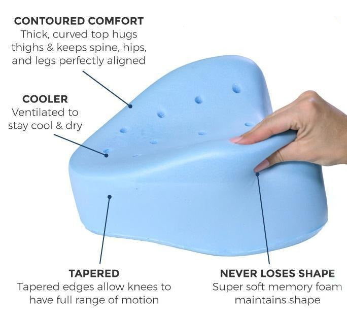 KneeEase Pro Cooling Memory Foam Knee Pillow — Orthopedic Support - Desfino