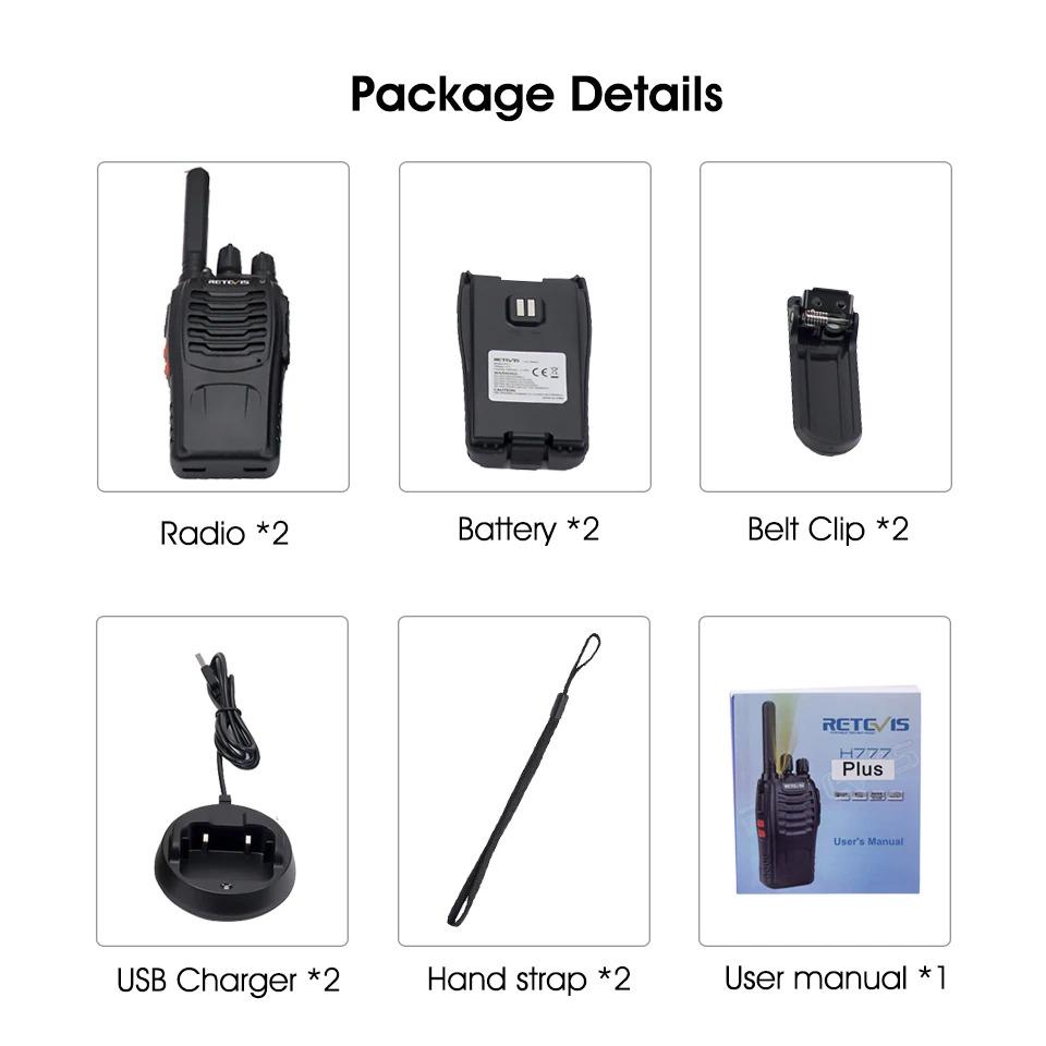 NexTone 2 件装 USB 充电对讲机 - 1.3km 通讯范围 - Desfino