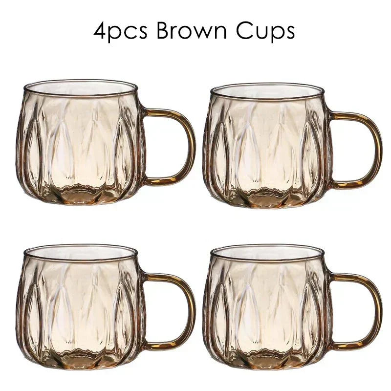 Glass Pitcher Set — Stainless Lid and Serving Cups