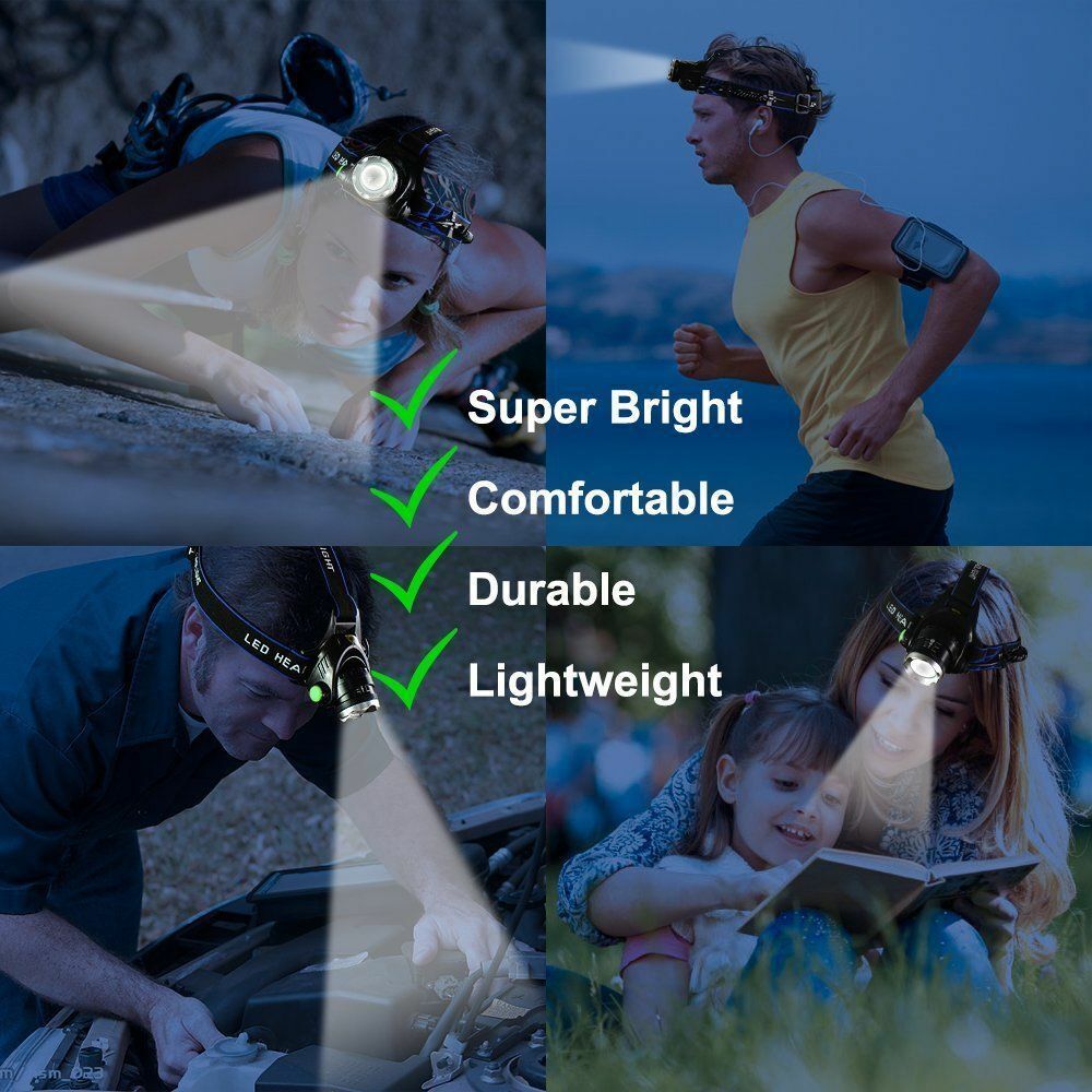 Taktická dobíjecí LED čelovka NovaPeak 990000LM se zoomem - Desfino