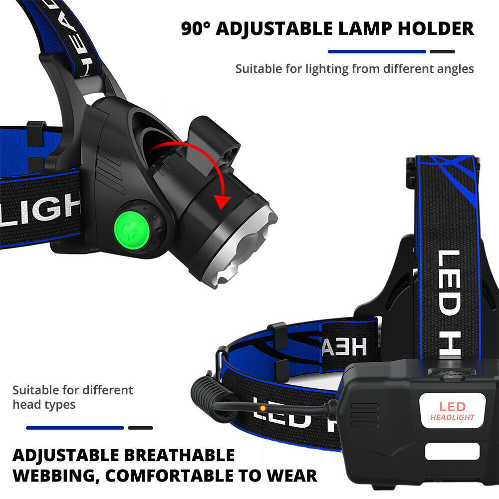 Taktická dobíjecí LED čelovka NovaPeak 990000LM se zoomem - Desfino