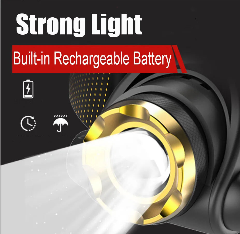 Lampe frontale ApexVolt Pro 990000LM — LED Q5, mise au point réglable, 3 modes - Desfino
