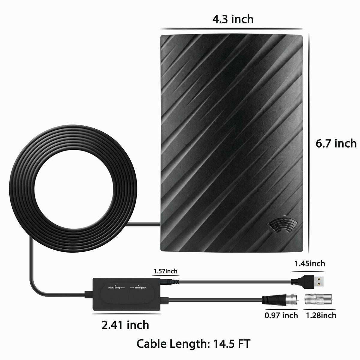 NovaView Pro -tehokas 4K HDTV -antenni — 600 mailin kantama - Desfino