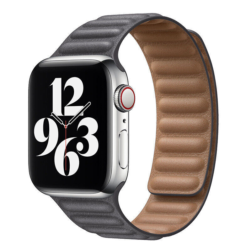 Kerrin magnetisk rem i skinn med lenkedesign: Apple Watch SE, serie 1–10 og Ultra - Desfino