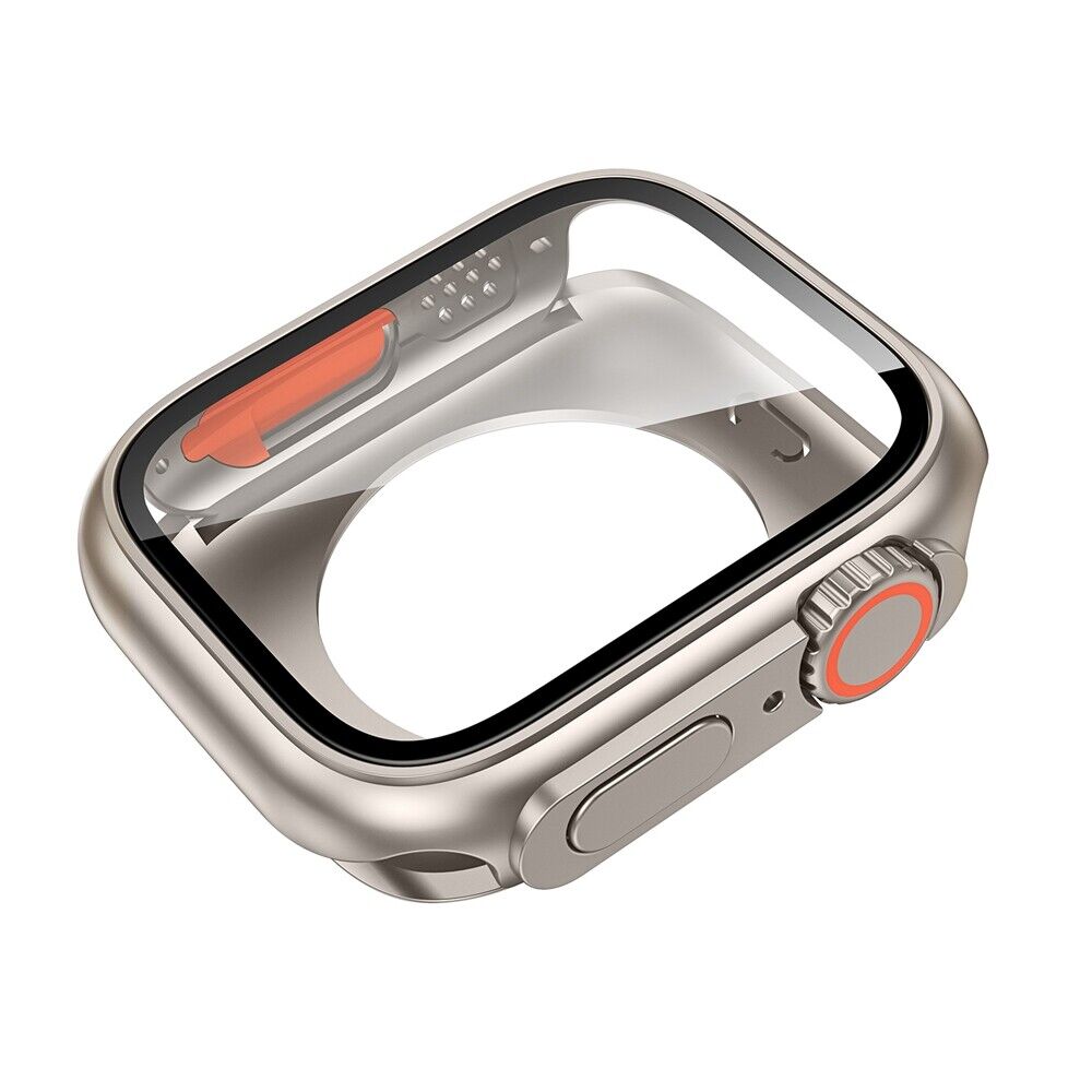 Carcasă metalică Rovelo Ultra și curea din cauciuc fluorurat pentru Apple Watch 9/8/7/6/5/4/SE - Desfino