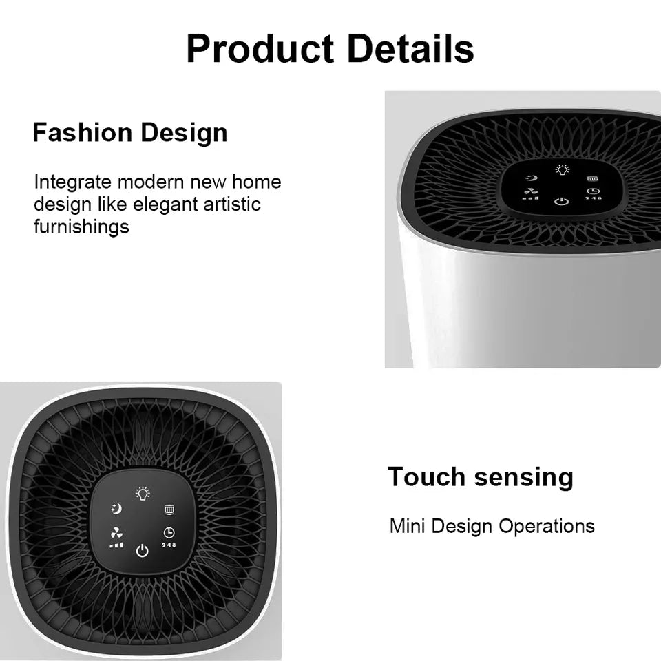 True HEPA Air Purifier — Compact, Ultra-Quiet Small Room Cleaner - Desfino