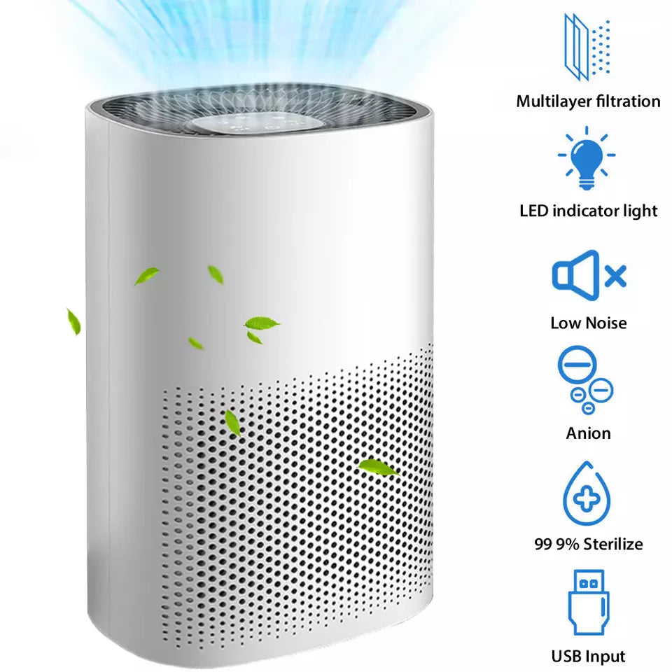 True HEPA Air Purifier — Compact, Ultra-Quiet Small Room Cleaner - Desfino
