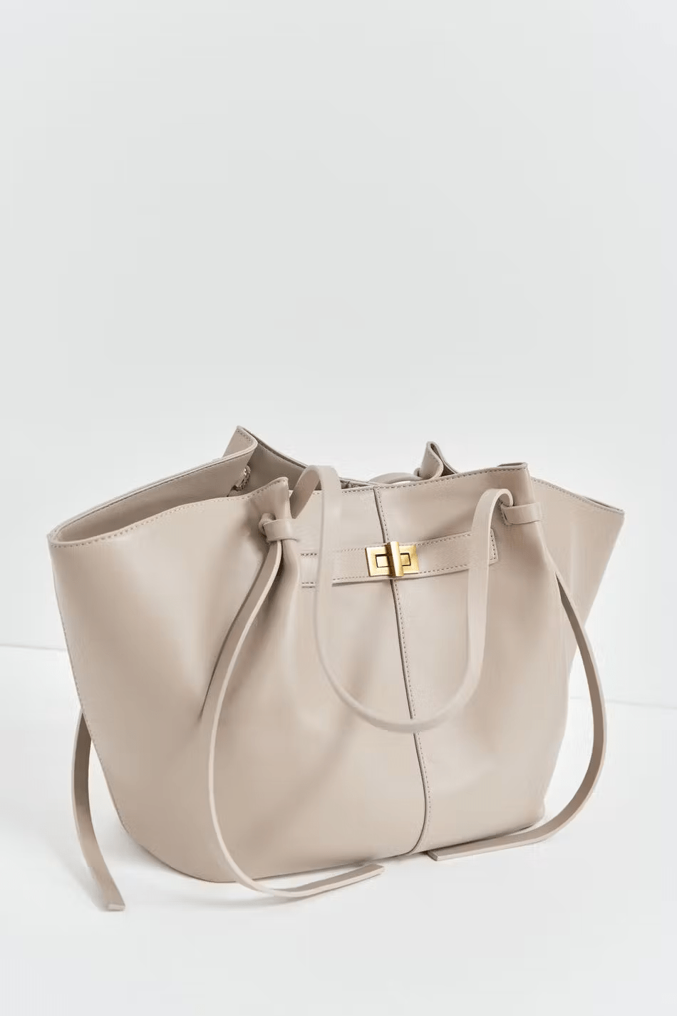 Grand sac cabas haut de gamme en similicuir végétalien — Style structuré - Desfino