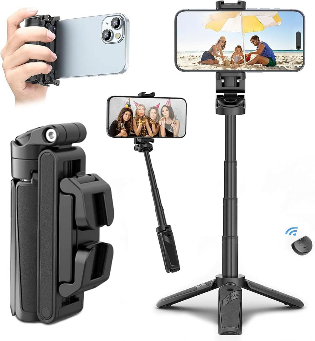 LumaFlex Bluetooth selfie tyč — otočný držák telefonu o 360° - Desfino