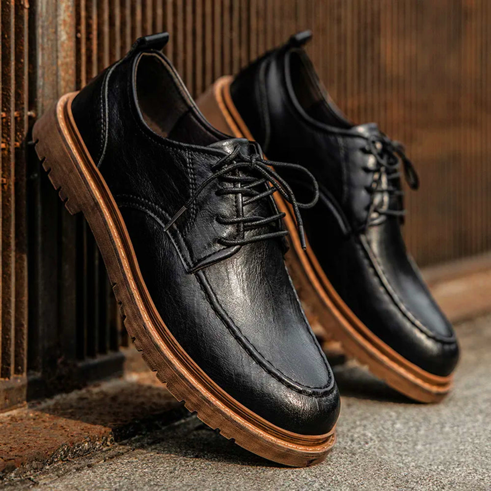 Sapatos Brogue Heritage para Homem — Couro de Vaca Engraxado, Sola Exterior de Borracha Durável - Desfino
