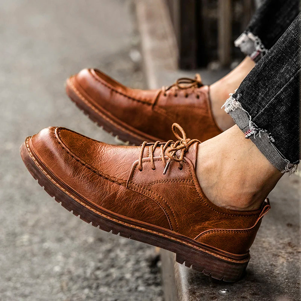 Men's Heritage Brogues — Polished Cow-Leather, Durable Rubber Outsole - Desfino