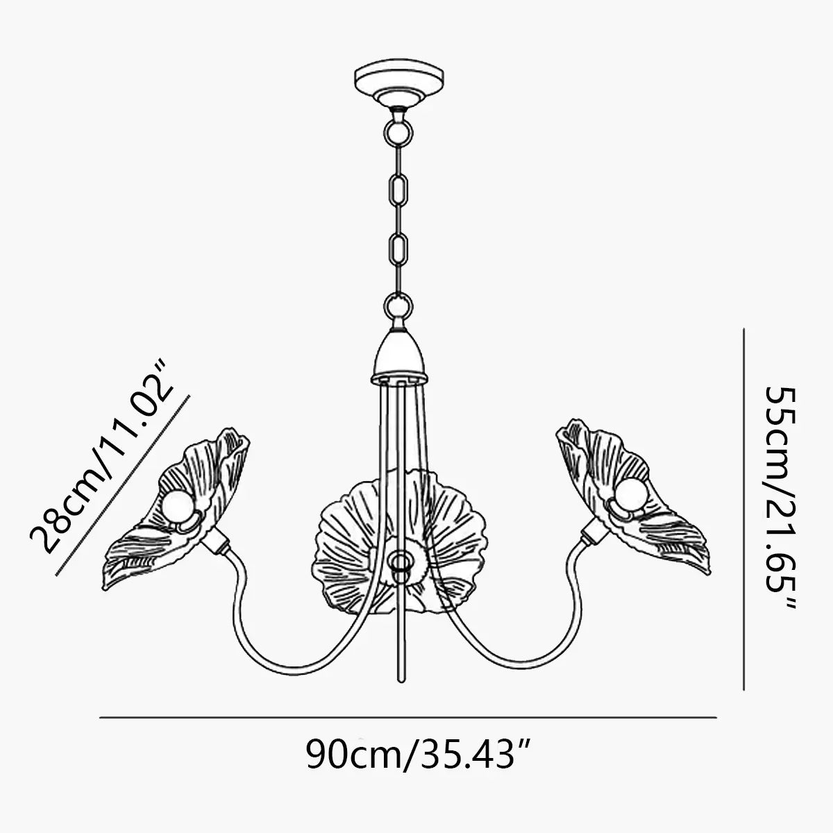 Lotus Leaf Glass Chandelier for Living Room | Desfino