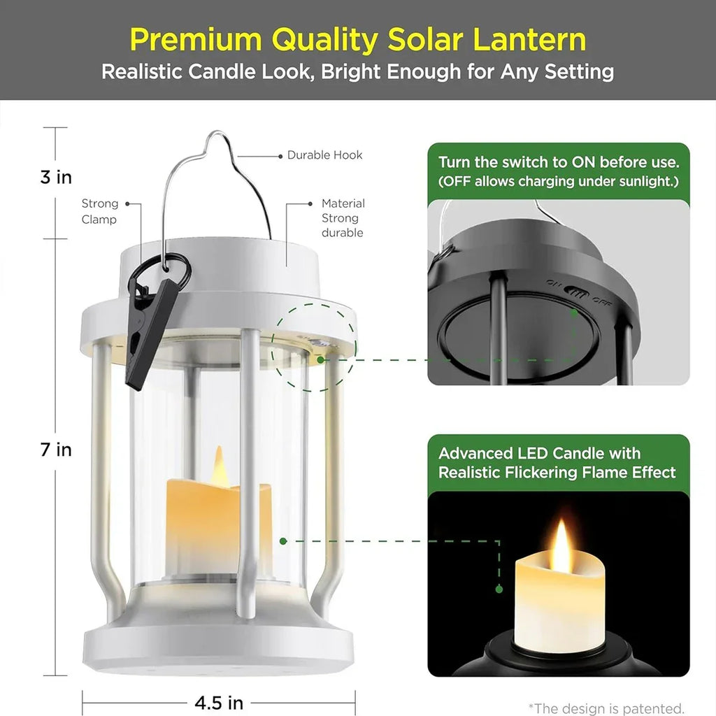 Solar Flameless Candle Lantern Hanging Light | Desfino