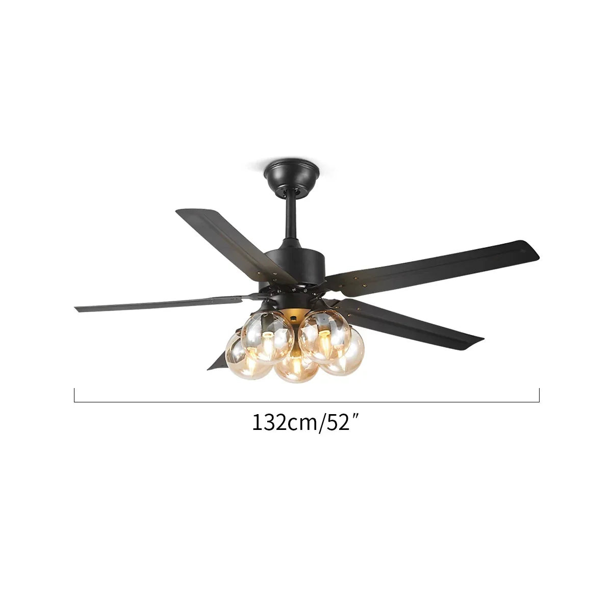 American Retro Glass Globe Ceiling Fan Light | Desfino