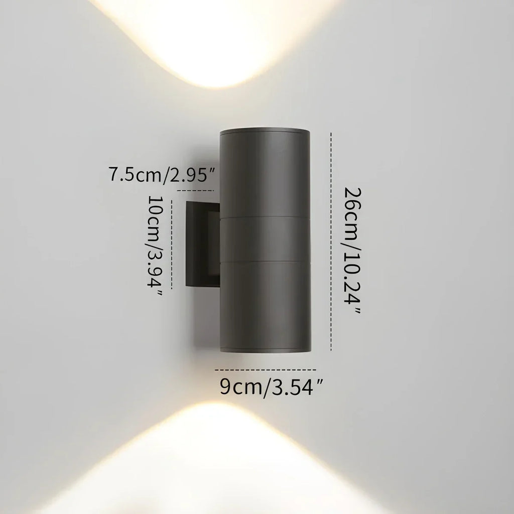 Outdoor Aluminum Cylinder Up and Down Wall Lamp | Desfino