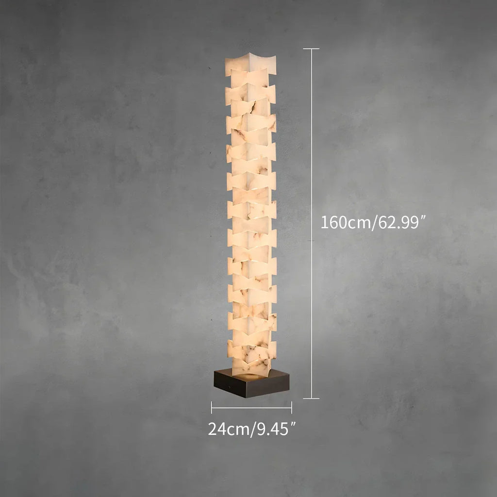 Creative Stacked Spanish Alabaster Squares Floor Lamp | Desfino