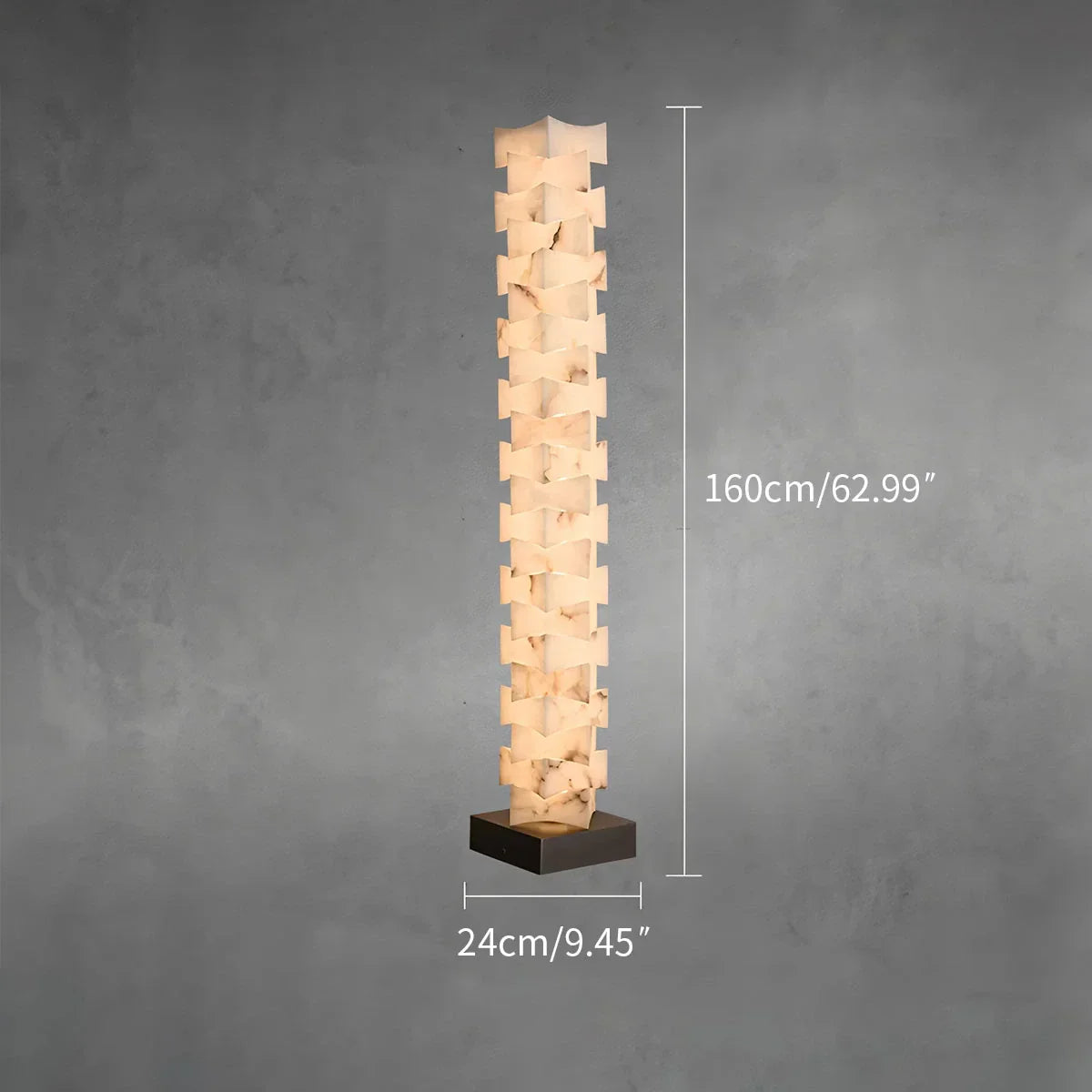 Creative Stacked Spanish Alabaster Squares Floor Lamp | Desfino