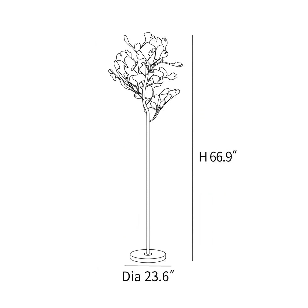 Ginkgo-Blatt-Stehleuchte für das Wohnzimmer | Desfino