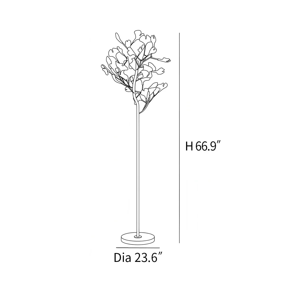 Ginkgo-Blatt-Stehleuchte für das Wohnzimmer | Desfino