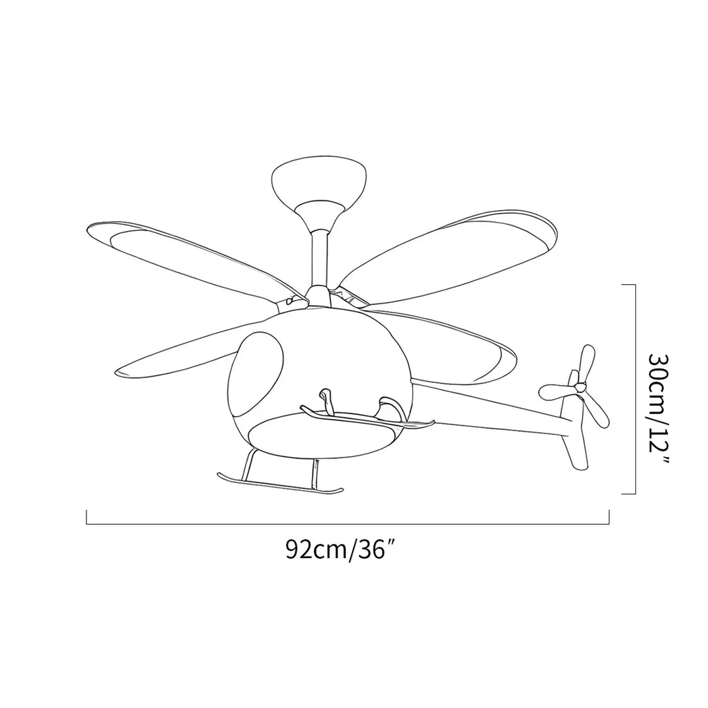 Airplane Ceiling Fan Lamp for Children’s Room | Desfino