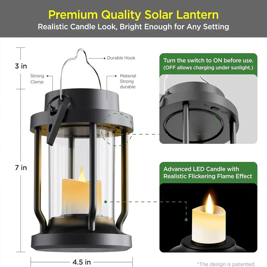 Solar Flameless Candle Lantern Hanging Light | Desfino