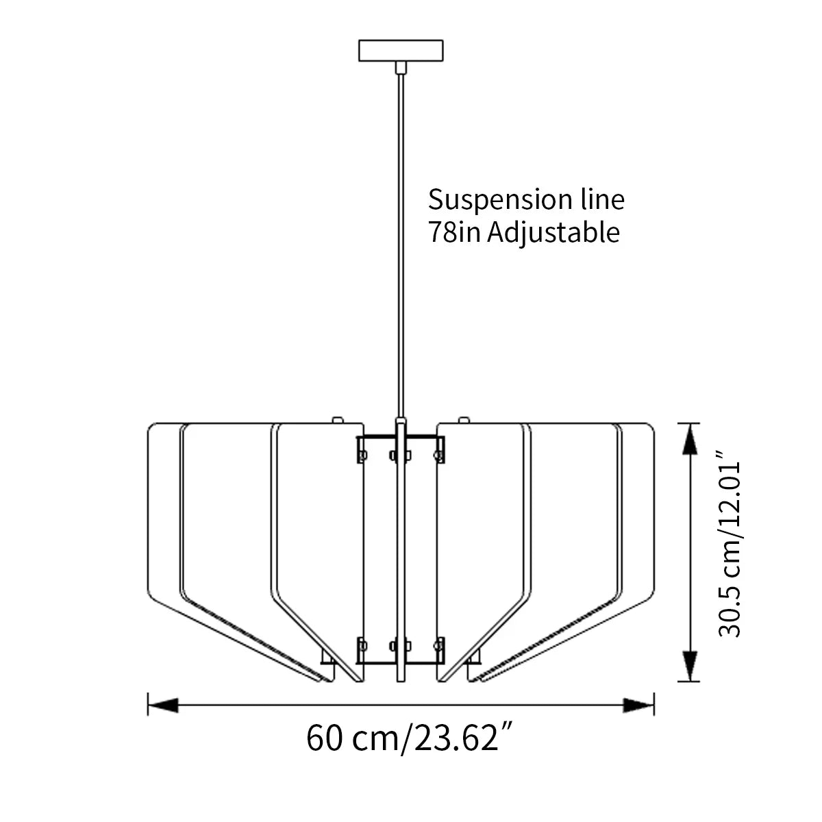 Wing Panel Acoustic Pendant Light for Living Room | Desfino