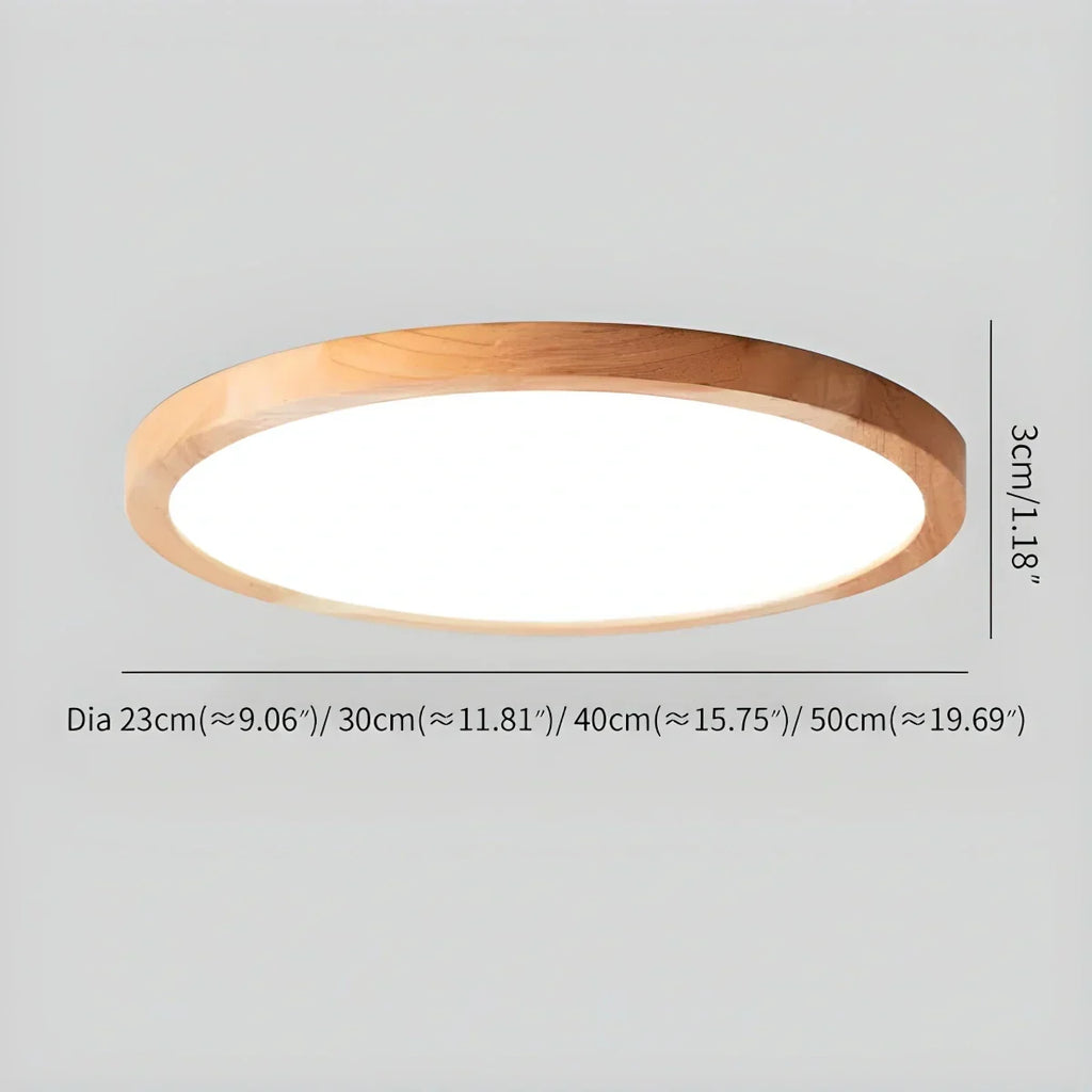 Modern Wood Round Ceiling Light for Bedroom | Desfino