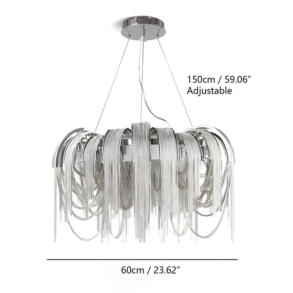 Aluminum Tassel Chandelier for Living Room | Desfino