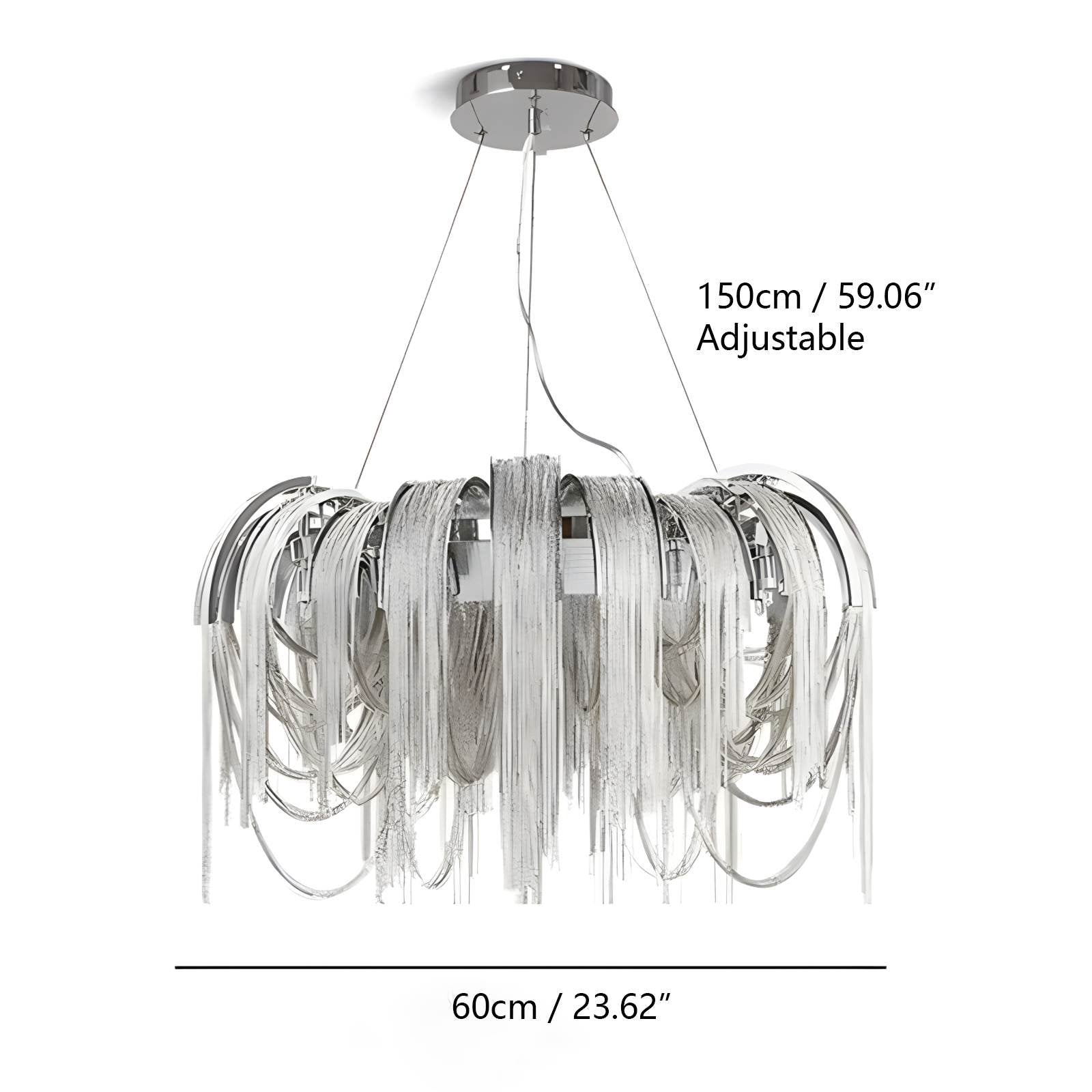 Aluminum Tassel Chandelier for Living Room | Desfino
