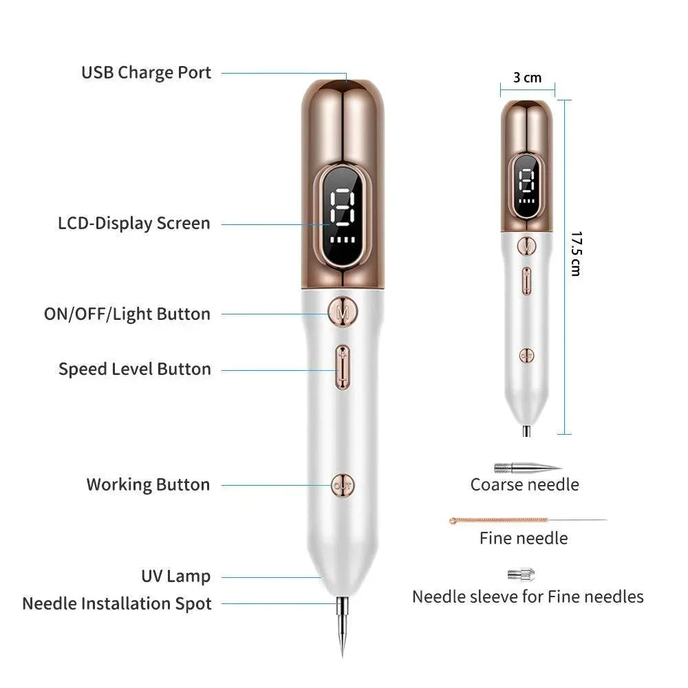 NovaDerm Professional Plasma Pen for behandling av hudflekker, føflekker og vorter - Desfino