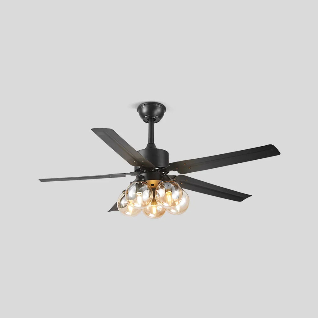 American Retro Glass Globe Ceiling Fan Light | Desfino